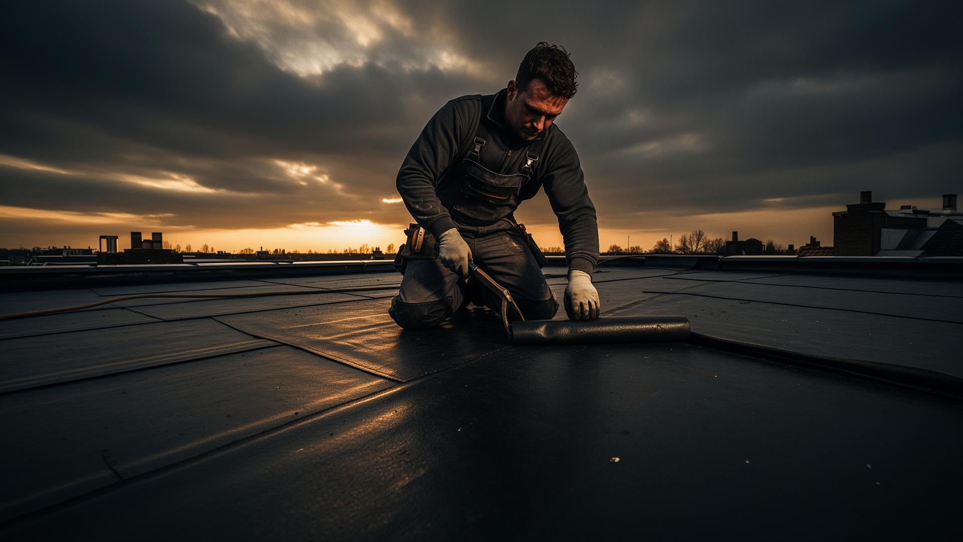 Dakdekker plaatst EPDM dak